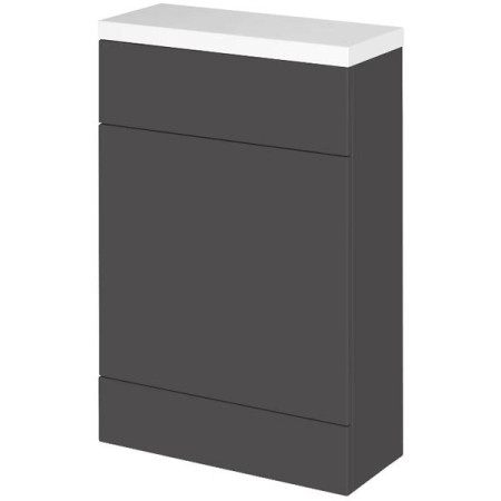 Hudson Reed Fusion 600mm Slimline WC Unit & Top - Gloss Grey