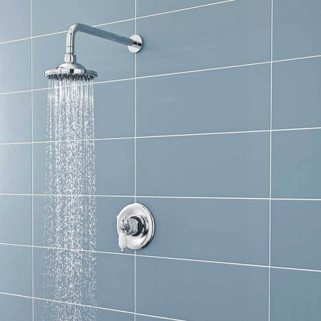 A304 Hudson Reed 6 Inch Easy Clean Fixed Shower Head Lifestyle