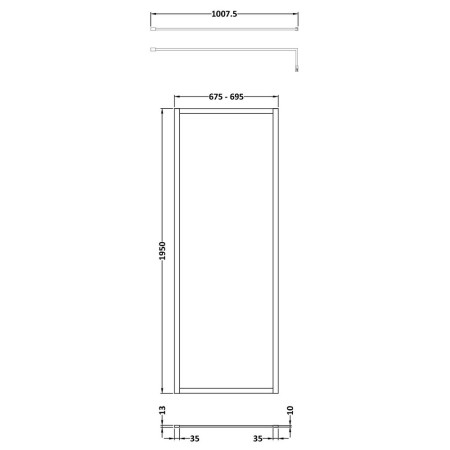 WRFBB1970 Hudson Reed 700mm Full Outer Frame Wetroom Screen in Brushed Brass (2)