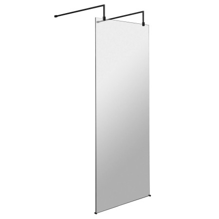 Hudson Reed 760mm Freestanding Wetroom Screen with Black Support Arms