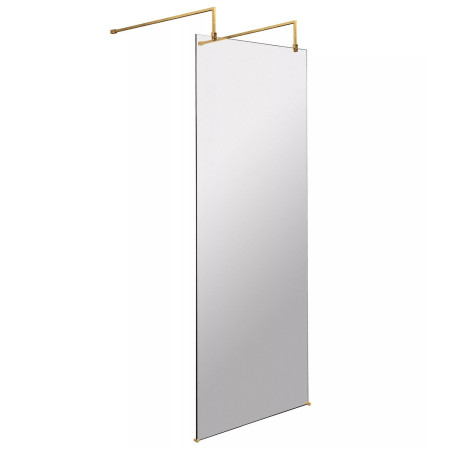 Hudson Reed 760mm Freestanding Wetroom Screen with Brushed Brass Support Arms