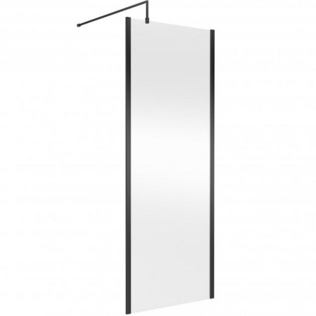 WRSOBP80 Hudson Reed 800mm Outer Frame Black Wetroom Screen and Support Bar