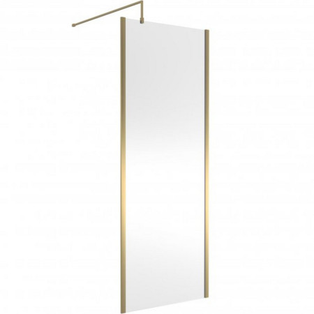 WRSOBB80 Hudson Reed 800mm Outer Frame Brushed Brass Wetroom Screen and Support Bar