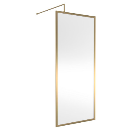 Hudson Reed 900mm Full Outer Frame Wetroom Screen in Brushed Brass