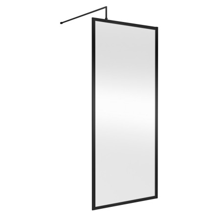 Hudson Reed 900mm Full Outer Frame Wetroom Screen in Matt Black