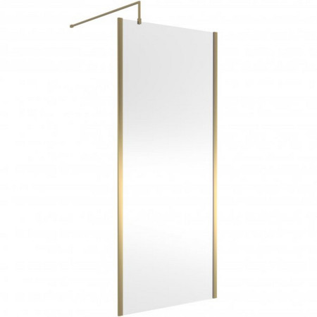 WRSOBB90 Hudson Reed 900mm Outer Frame Brushed Brass Wetroom Screen and Support Bar