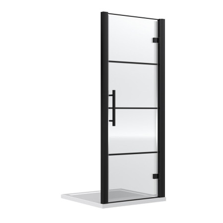 Hudson Reed Apex 800mm Black Hinged Shower Door