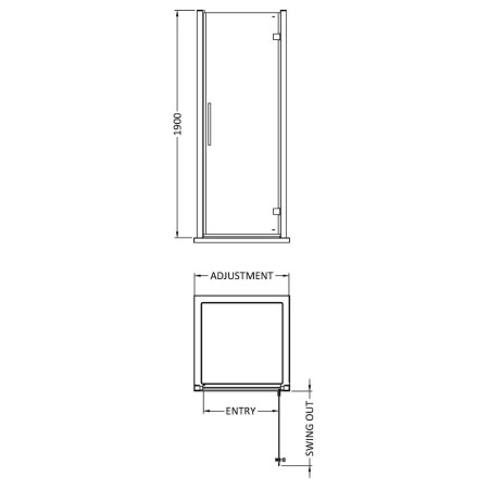 ADHD80-E8 Hudson Reed Apex 800mm Black Hinged Shower Door (4)
