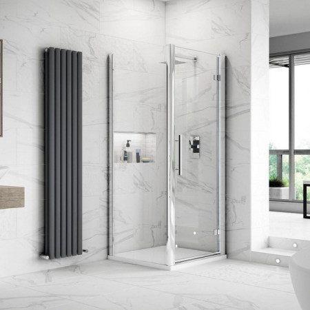 MH70-E8 Hudson Reed Apex Hinged Shower Door 700mm with a Side Panel