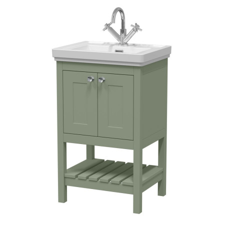 BEX823 Hudson Reed Bexley 500mm Fern Green Vanity Unit with Basin (1)