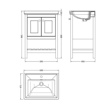 BEX225 Hudson Reed Bexley 600mm Cool Grey Vanity Unit with Basin (2)