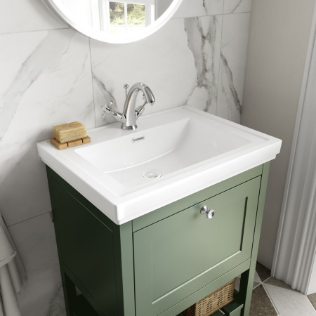 BEX825 Hudson Reed Bexley 600mm Fern Green Vanity Unit with Basin Fireclay Option