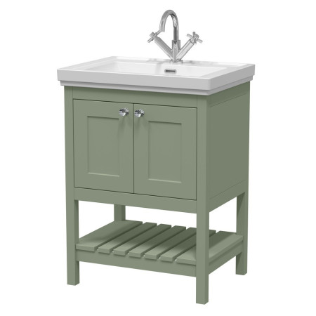 BEX825 Hudson Reed Bexley 600mm Fern Green Vanity Unit with Basin (1)
