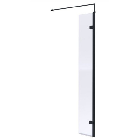 Hudson Reed Black 300mm Wetroom Hinged Return Screen