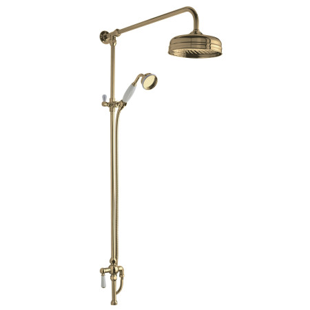 Hudson Reed Brushed Brass Victorian Grand Rigid Riser Shower Kit