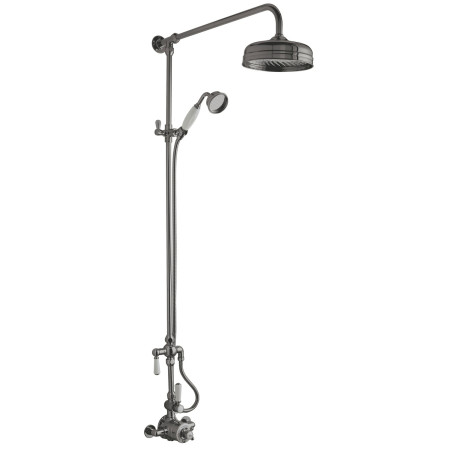 Hudson Reed Brushed Pewter Traditional Shower Valve with Head and Handset