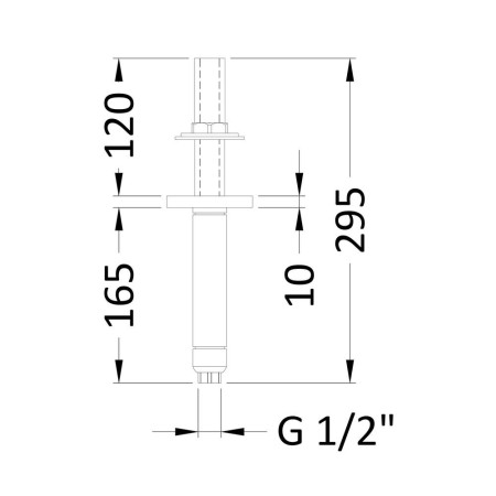 A3220 Hudson Reed Ceiling Mounted Shower Arm Line Drawing