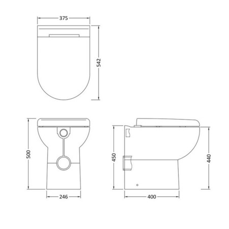 CBW002 Hudson Reed D Shape Back to Wall Comfort Height Pan & Soft Close Seat (2)