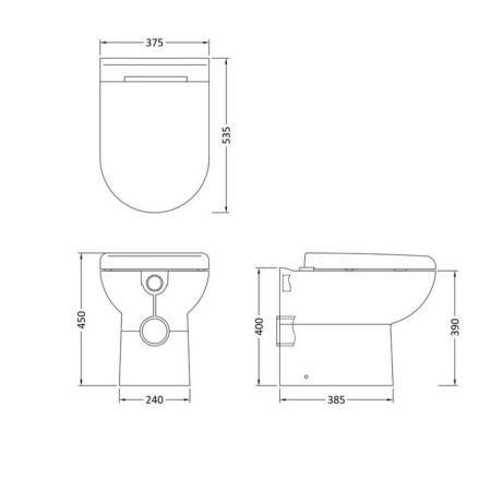 CBW001 Hudson Reed D Shape Back to Wall Pan & Soft Close Seat (2)