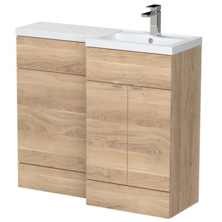 Hudson Reed Fusion 1000mm Full Depth Bleached Oak RH Combination Unit