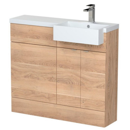 CBI3049 Hudson Reed Fusion 1000mm Full Depth Bleached Oak RH Square Combination Unit (1)