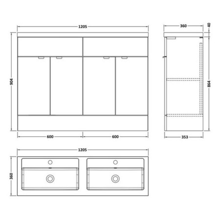CBI3034 Hudson Reed Fusion 1200mm Bleached Oak Vanity Unit (2)