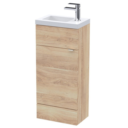 Hudson Reed Fusion 400mm Bleached Oak Slimline Vanity Unit