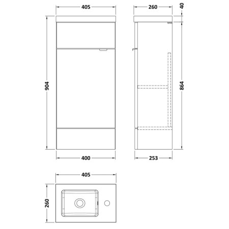CBI3021 Hudson Reed Fusion 400mm Bleached Oak Slimline Vanity Unit (2)