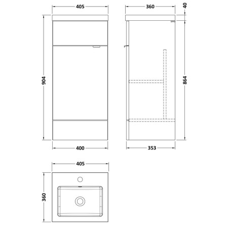 CBI3023 Hudson Reed Fusion 400mm Bleached Oak Vanity Unit (2)