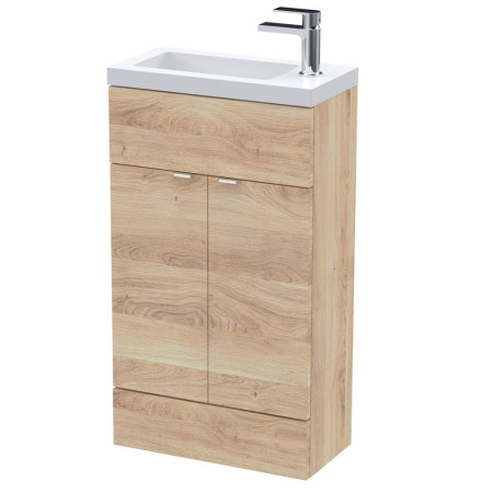 Hudson Reed Fusion 500mm Bleached Oak Slimline Vanity Unit