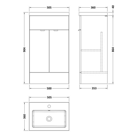 CBI3024 Hudson Reed Fusion 500mm Bleached Oak Vanity Unit (2)