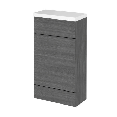 Hudson Reed Fusion 500mm Slimline WC Unit & Top Anthracite Woodgrain