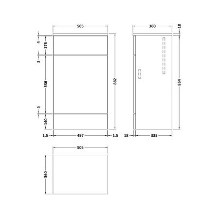 CBI505A Hudson Reed Fusion 500mm WC Unit in Anthracite Woodgrain (2)