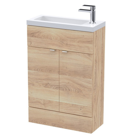 Hudson Reed Fusion 600mm Bleached Oak Slimline Vanity Unit