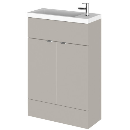 Hudson Reed Fusion 600mm Pebble Grey Slimline Vanity Unit with Basin