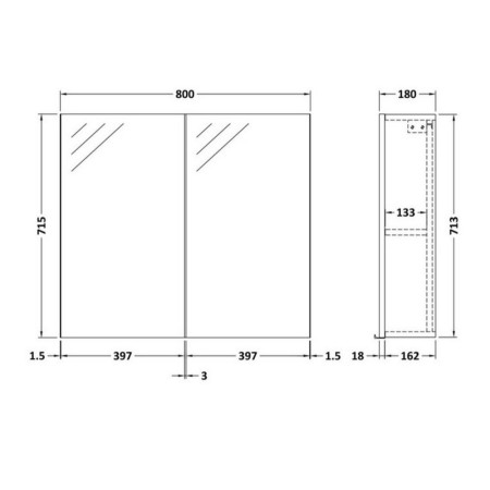 OFF3019 Hudson Reed Fusion 800mm Bleached Oak Mirror Unit (2)