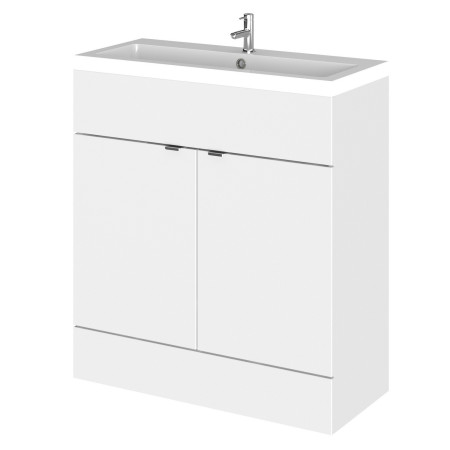 Hudson Reed Fusion 800mm Floor Standing Vanity Unit & Basin - Gloss White
