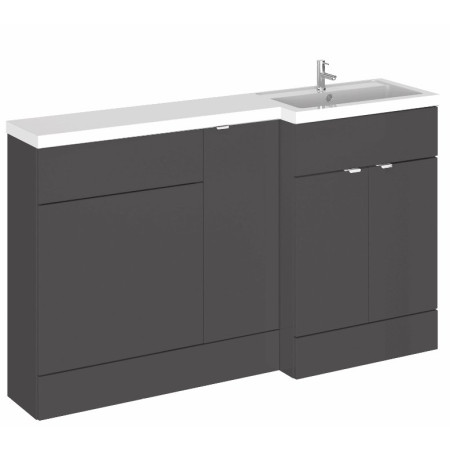 Hudson Reed Fusion Combi Unit 1500mm Full Depth in Gloss Grey RH
