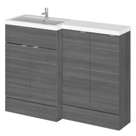 Hudson Reed Fusion Combination Unit 1200mm Full Depth Vanity & Storage Unit Anthracite Woodgrain LH
