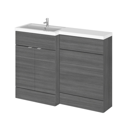 Hudson Reed Fusion Combination Unit 1200mm Full Depth in Anthracite Woodgrain LH
