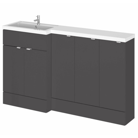Hudson Reed Fusion Combination Units 1500mm Full Depth in Gloss Grey LH