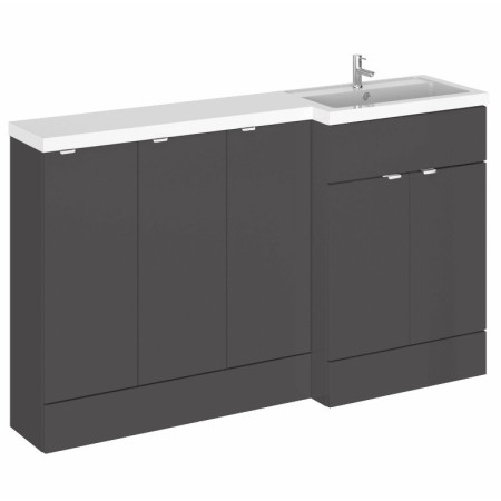 Hudson Reed Fusion Combination Units 1500mm Full Depth in Gloss Grey RH