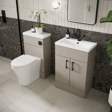 CBI3204A Hudson Reed Fusion Compact 500mm WC Unit in Pebble Grey Lifestyle