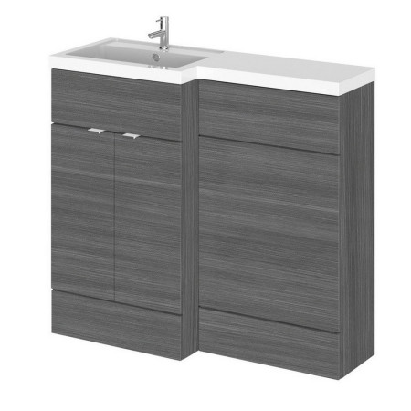 CBI526 Hudson Reed Fusion Full Depth 1000mm Combination Unit with Basin in Anthracite Woodgrain LH