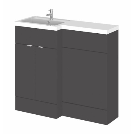 Hudson Reed Fusion Full Depth 1000mm Combination Unit with Basin in Gloss Grey LH
