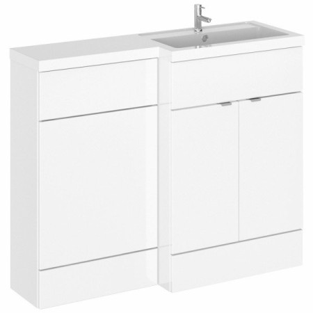 Hudson Reed Fusion Full Depth 1100mm Combination Unit with Basin in Gloss White RH