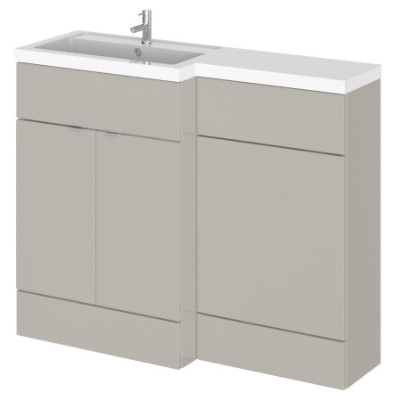 Hudson Reed Fusion Full Depth 1100mm Left Hand Combination Basin Unit in Pebble Grey