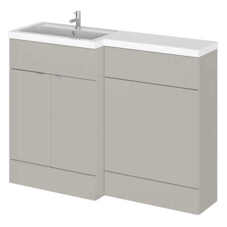 Hudson Reed Fusion Full Depth 1200mm Left Hand Combination Basin Unit in Pebble Grey