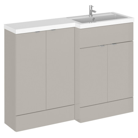 Hudson Reed Fusion Full Depth 1200mm RH Combination Basin Unit with Doors in Pebble Grey