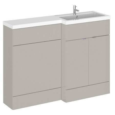 Hudson Reed Fusion Full Depth 1200mm Right Hand Combination Basin Unit in Pebble Grey